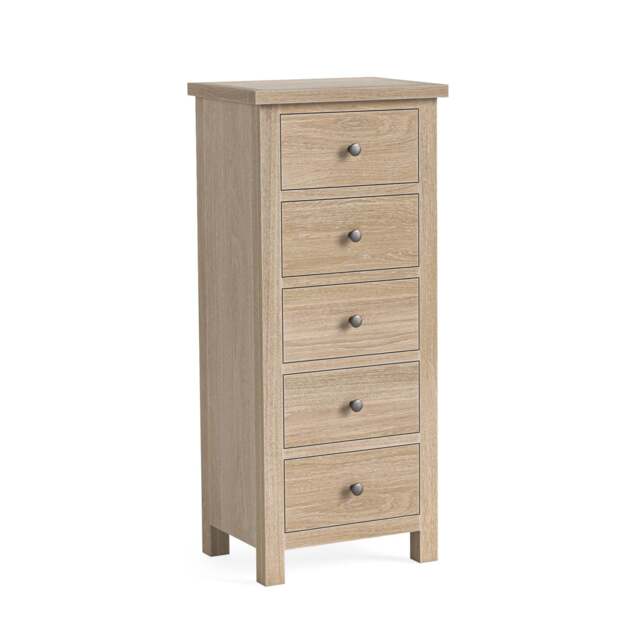 Elmstead Oak 5 Drawer Tall Chest - 5 Drawer Tall Chest Oak - image 1