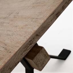 Dakota Dining Table - Large Dining Table Reclaimed Solid Wood - 229cm - thumbnail 6