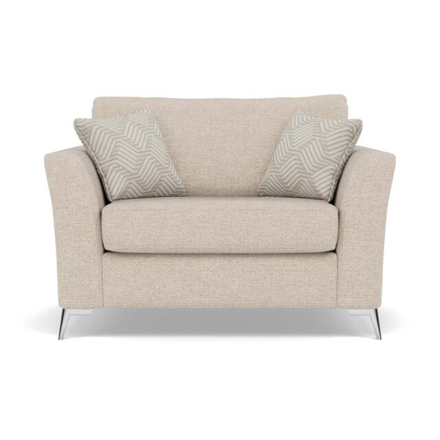 Chilton Loveseat - Cuddler Sofa Fabric - Smoke Feet / Elara Silver