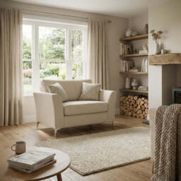Chilton Loveseat - Cuddler Sofa Fabric - Smoke Feet / Elara Silver - thumbnail 2