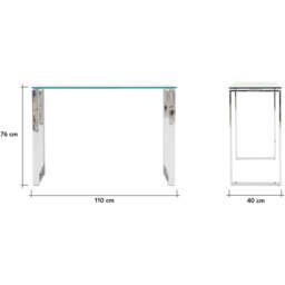 Paloma Console Table - Console Table Clear Glass/Chrome - thumbnail 3