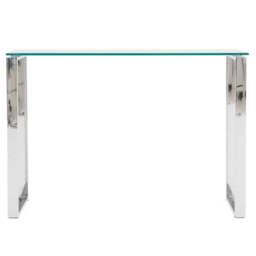 Paloma Console Table - Console Table Clear Glass/Chrome - thumbnail 1