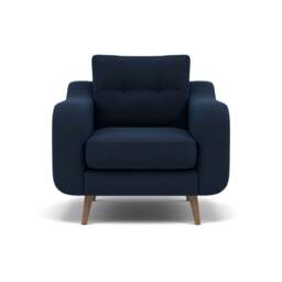 Phoebe Armchair - Chair Grade B - Plush Velvet Indigo / Weathered Oak - thumbnail 1