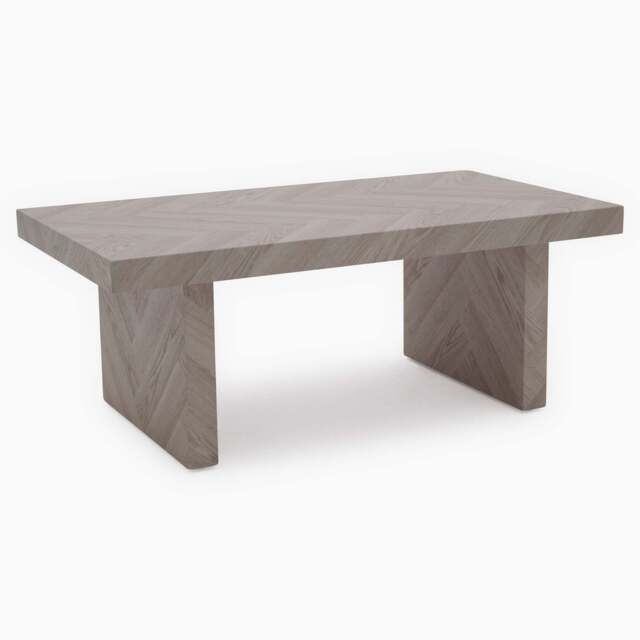 Coastal Coffee Table - Coffee Table Herringbone Light Finish on MDF - image 1
