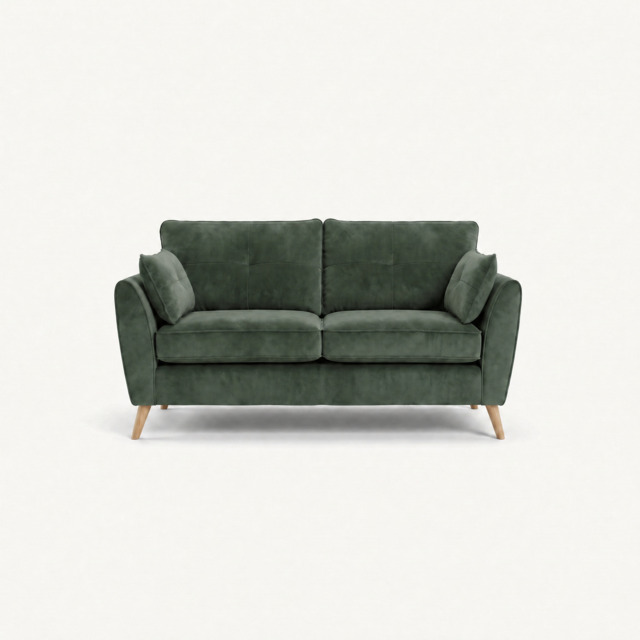 Zara 2 Seater Sofa - 2 Seater Sofa - Plush Emerald / Light Feet - image 1