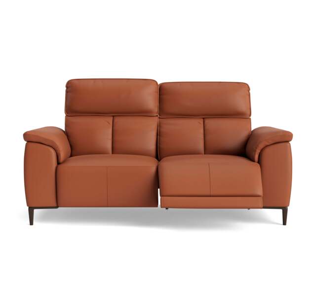 Loma Small 3 Seater Recliner Sofa - 2.5 Seater Sofa with 2 Power Recliners (Compact) USB Cat 20S - Power Recliner with USB - NWS-605D WARM BROWN - image 1
