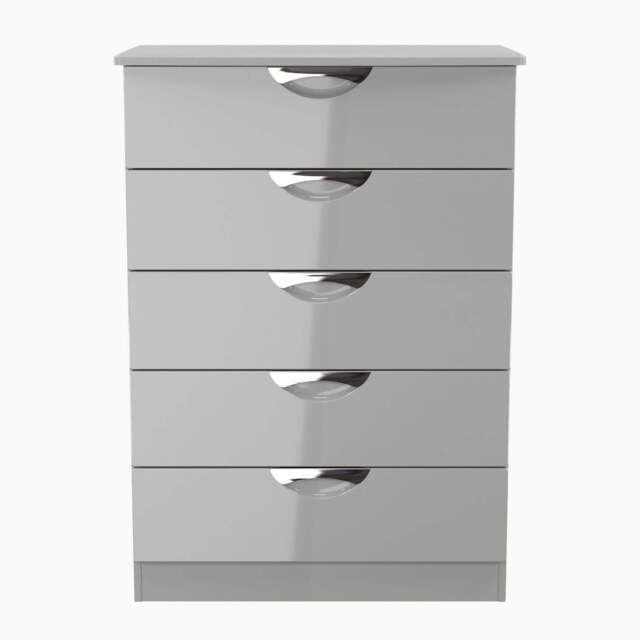 Colton 5 Drawer Chest - 5 Drawer Chest - GGDG - Grey Gloss & Dusk Grey - image 1