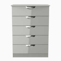 Colton 5 Drawer Chest - 5 Drawer Chest - GGDG - Grey Gloss & Dusk Grey