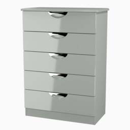 Colton 5 Drawer Chest - 5 Drawer Chest - GGDG - Grey Gloss & Dusk Grey - thumbnail 9