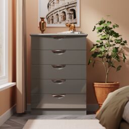 Colton 5 Drawer Chest - 5 Drawer Chest - GGDG - Grey Gloss & Dusk Grey - thumbnail 8