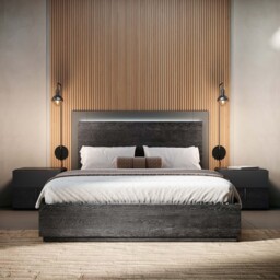 Onyx Storage Bedframe with LED Light - Bed Wooden Headboard Storage with LED Light 160 x 200cm - thumbnail 2