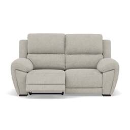 Echo 2 Seater Recliner Sofa - 2 Seater 2 Power Recliners Lumber Support Fabric - Power With Power Headrest Footrest Lumbar & USB - FAB-MIL-104 OYSTER - thumbnail 1