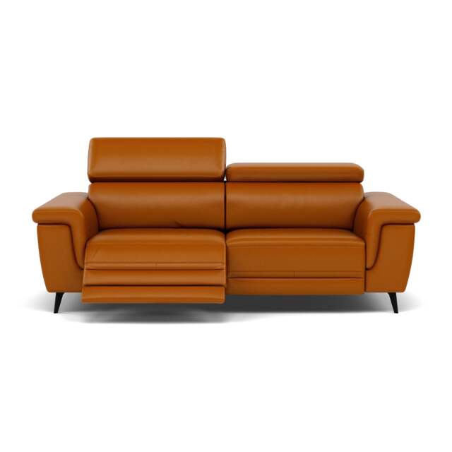 Sparta 3 Seater Recliner Sofa - 3 Str W/ 2 Power Recliner W/ 2 Power Headrest Cat M/S - Power with Power Headrest & USB - M5659 Melbourne Ochre - image 1