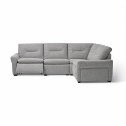 Lusso Corner Sofa - Combination 6 2.5 Right Corner 1.25 Power Fabric - Right Hand Facing - Power Recliner with Power Footrest and USB - FAB-CAN-452 GREY MIST