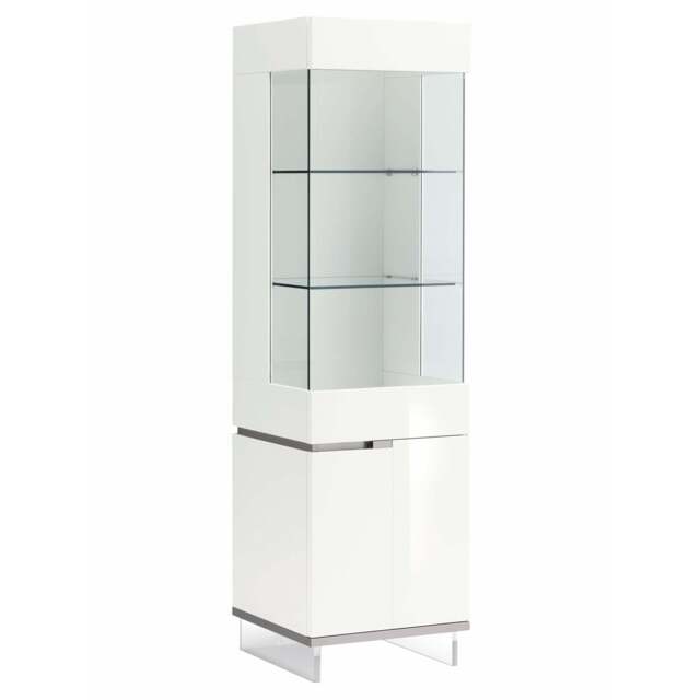 Imperia Cabinet - 1 Door Curio Cabinet Right White High Gloss - image 1