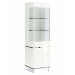 Imperia Cabinet - 1 Door Curio Cabinet Right White High Gloss - thumbnail 1