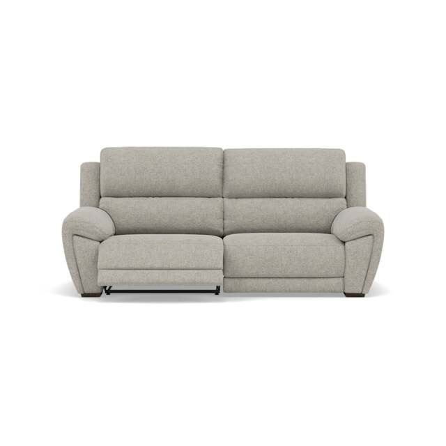 Echo 3 Seater Recliner Sofa - 2.5 Seater Sofa 2 Power Recliners Lumber Support Fabric - Power With Power Headrest Footrest Lumbar & USB - FAB-MIL-105  IRON - image 1