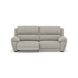 Echo 3 Seater Recliner Sofa - 2.5 Seater Sofa 2 Power Recliners Lumber Support Fabric - Power With Power Headrest Footrest Lumbar & USB - FAB-MIL-105  IRON - thumbnail 1