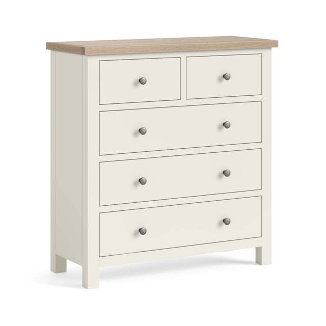 Elmstead White 2 Over 3 Drawer Chest - 2 Over 3 Drawer Chest Coconut White - image 1