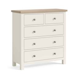 Elmstead White 2 Over 3 Drawer Chest - 2 Over 3 Drawer Chest Coconut White
