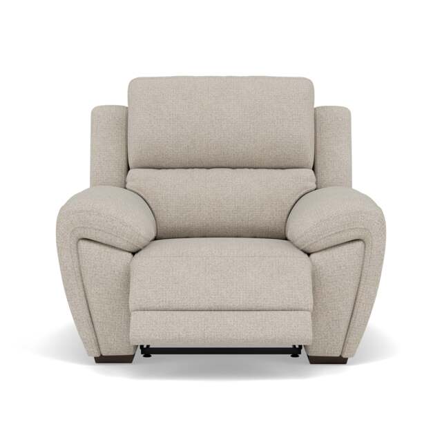 Echo Recliner Armchair - Power Recliner Chair Lumber Support Fabric - Power With Power Headrest Footrest Lumbar & USB - FAB-MIL-110 SAND - image 1