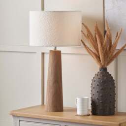 Esha Table Lamp Rouen With White Boucle Shade - Esha Table Lamp Rouen 35CM White Boucle Shade - thumbnail 1