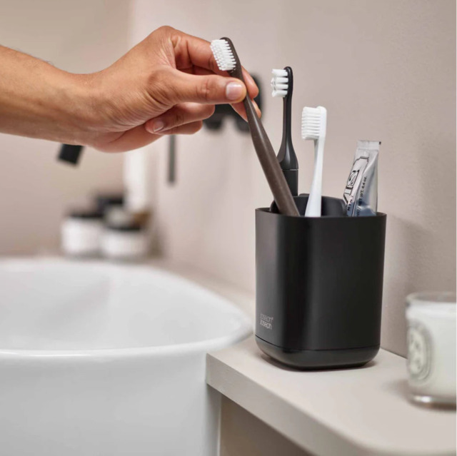 Joseph Joseph Bathroom Black Toothbrush Caddy - EasyStore Toothbrush Caddy Matt Black - image 1