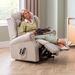 Woburn Standard Recliner Armchair - Standard Manual Recliner Leather - Manual Recliner - Antique Brown - thumbnail 6