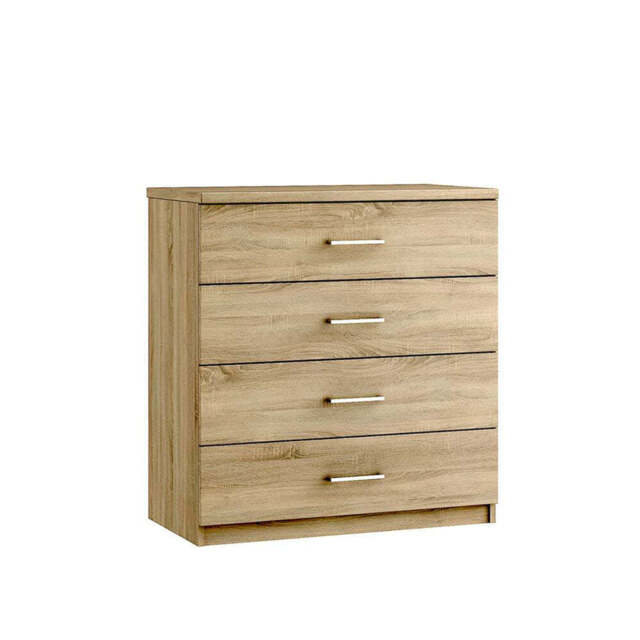Modena 4 Drawer Cabinet - 4 Drawer Chest - Bardolino Oak - image 1