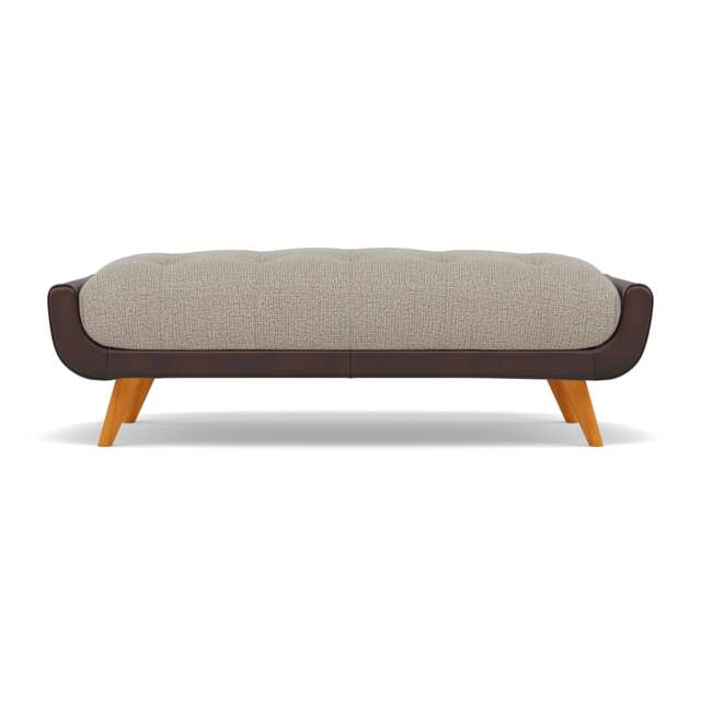 Siena Footstool - Large Footstool F8 + Cat 60 - Hopsack Linen 70004+Cat 60/08 - image 1