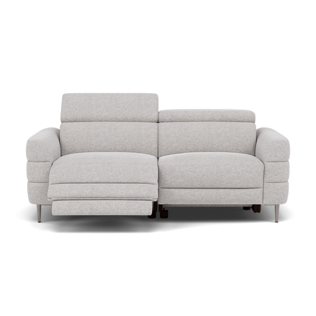 Hoy 3 Seater Recliner Sofa - 3 Str W/ 2 Power Recliner W/ 2 Manual Headrest Fabric - Power with Manual Headrest - KB-1280-UK Darwin Silver - image 1