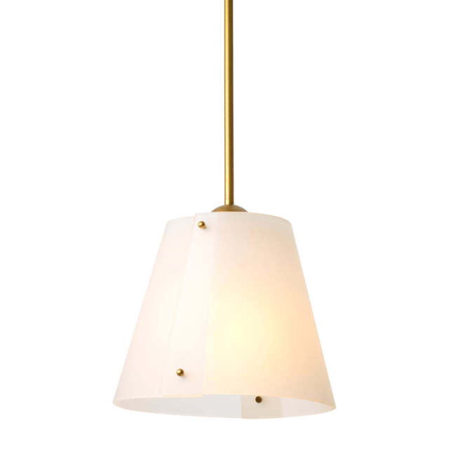 Eichholtz Trianon Pendant Antique Brass Finish White Glass - Pendant Trianon - image 1