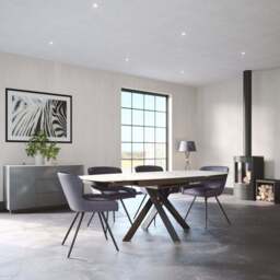 Avalon Extending Dining Table - Extending Dining Table 160/200cm Sintered Stone / Satin Grey - thumbnail 2