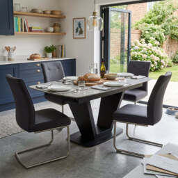 Alpha Extending Dining Table & 4 Contour Chairs Set - thumbnail 2