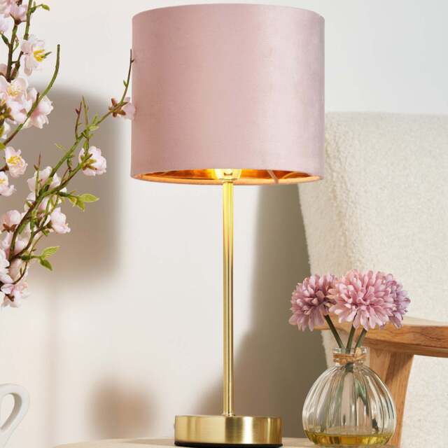 Velvet Table Lamp Pink - Velvet Table Lamp Pink - image 1
