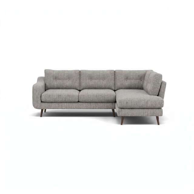 Phoebe Corner Sofa - Corner Group RHF Grade A - Right Hand Facing - Capital Light Grey / American Walnut - image 1