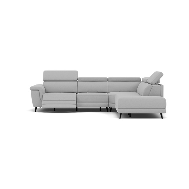 Sparta Corner Recliner Sofa - Combination 3 - Left Hand Facing Sofa Corner Group (Two Motors) Fabric - Left Hand Facing - Power with Power Headrest & USB - CU9102-5-UK Oxford Silver - image 1