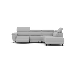 Sparta Corner Recliner Sofa - Combination 3 - Left Hand Facing Sofa Corner Group (Two Motors) Fabric - Left Hand Facing - Power with Power Headrest & USB - CU9102-5-UK Oxford Silver - thumbnail 1