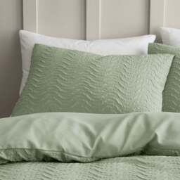 Catherine Lansfield Heatset Wave Green Duvet Set - DISC Heatset Wave Mint Green Duvet Set Double - thumbnail 2