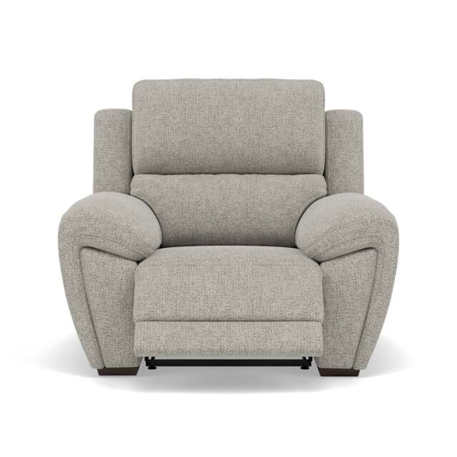 Echo Recliner Armchair - Power Recliner Chair Lumber Support Fabric - Power With Power Headrest Footrest Lumbar & USB - FAB-MIL-105 IRON - image 1