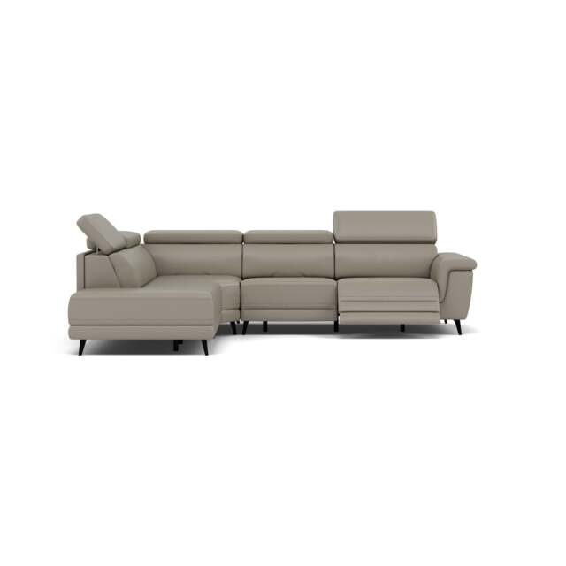 Sparta Corner Recliner Sofa - Combination 4 - Right Hand Facing Sofa Corner Group (Two Motors) Cat M/S - Right Hand Facing - Power with Power Headrest & USB - M5653 Melbourne Light Grey - image 1