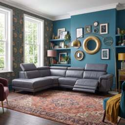 Sparta Corner Recliner Sofa - Combination 4 - Right Hand Facing Sofa Corner Group (Two Motors) Cat M/S - Right Hand Facing - Power with Power Headrest & USB - M5653 Melbourne Light Grey - thumbnail 2