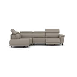 Sparta Corner Recliner Sofa - Combination 4 - Right Hand Facing Sofa Corner Group (Two Motors) Cat M/S - Right Hand Facing - Power with Power Headrest & USB - M5653 Melbourne Light Grey - thumbnail 1