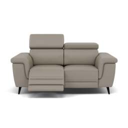 Sparta 2 Seater Recliner Sofa - 2 Str W/ 2 Power Recliner W/ 2 Power Headrest Cat M/S - Power with Power Headrest & USB - M5653 Melbourne Light Grey - thumbnail 1