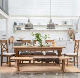 Willowmere Dining Bench - 200cm Dining Bench Oak - thumbnail 2