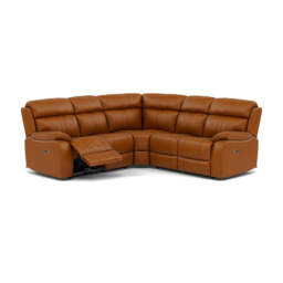 Galaxy Corner Recliner Sofa - Combination 3 2 Corner 2 with 2 Power Recliners Cat 30F - Left Hand Facing - Power Recliner with USB - SK-598D CARAMEL - thumbnail 1