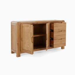 Solvi Large Sideboard - Large Sideboard Solid Oak / Oak Veneer - thumbnail 3