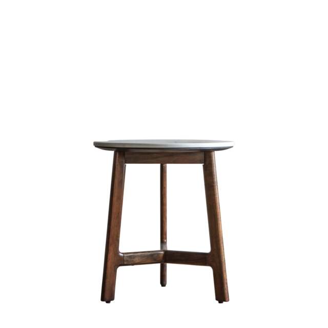 Barcelona Side Table - Side Table Dark Wood / Marble - image 1