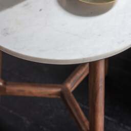 Barcelona Side Table - Side Table Dark Wood / Marble - thumbnail 3
