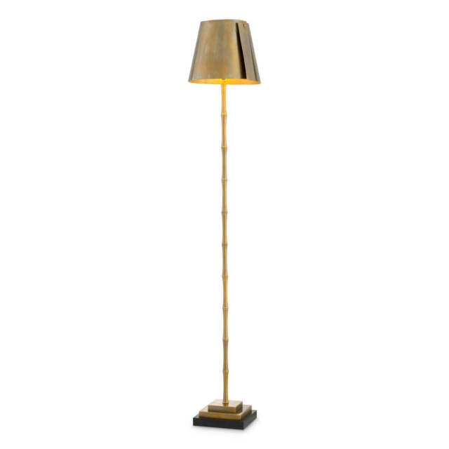 Eichholtz Seraphina Floor Lamp Vintage Brass Finish Black Granite Base - Floor Lamp Seraphina - image 1